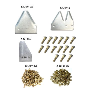 John Deere 1209 Late Model top serrated plated 9' Section Refill Kit
