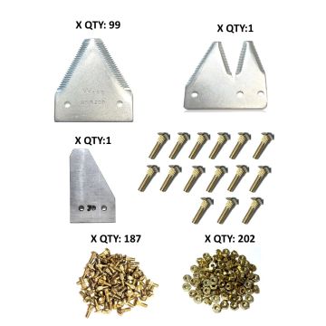 John Deere 1209 Late Model top serrated plated 25' Section Refill Kit