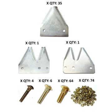 Hesston 8200, C-IH 8340, SC412 big tooth plated 9' Section Refill Kit