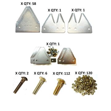 C-IH 8840, C-IH HDX and Hesston 8400 16' top serrated plated Section Refill Kit