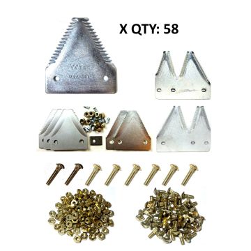 C-IH 8840, C-IH HDX and Hesston 8400 16' large serration plated Section Refill Kit