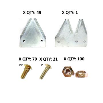 Hesston 520, 620, 1014 Swing Tongue top serrated plated 12' Section Refill Kit