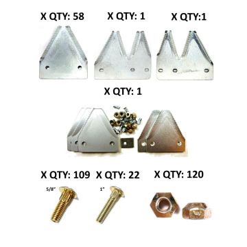 Hesston 6550 top serrated plated 16' Section Refill Kit