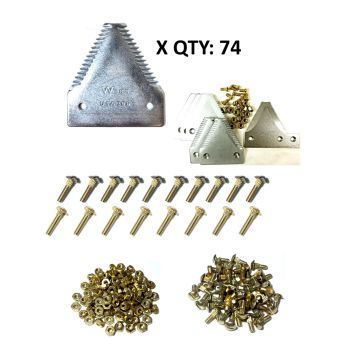 C-IH DBL 2010 & 2020 Early Series / New Holland 971, 972, 973 73C; large 7/in serration plated 20' DBL Section Refill Kit