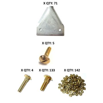 New Holland 971, 972, 973 73C; big tooth 10/in serration plated 18' SGL Section Refill Kit