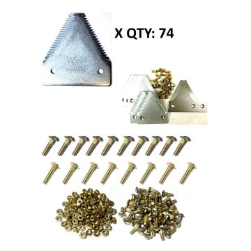 C-IH 2010 & 2020 Early Series / New Holland 971, 972, 973 73C; big tooth 10/in serration plated 20' DBL Section Refill Kit