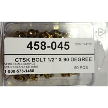 50 pc pkg countersunk bolt/nut 1/2 inch x 90-deg